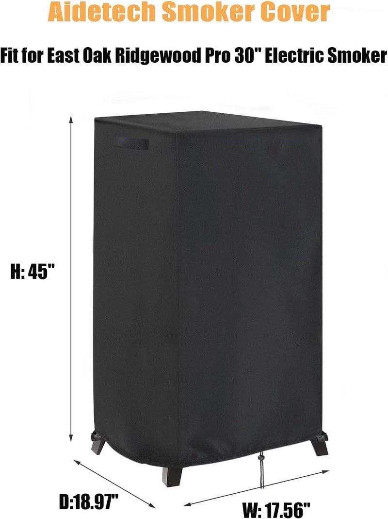 Aidetech Smoker Cover Fit for East Oak Ridgewood Pro 30" Electric Smoker, Waterproof Grill BBQ Cover Vertical Smoker Covers-19 D x 18" W x 45" H - Image 2